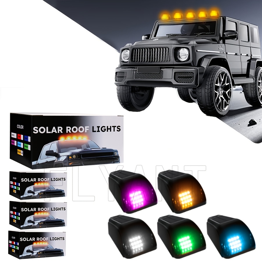 Car Accessories For Decoration - Portable Solar LED Smoke Roof Marker