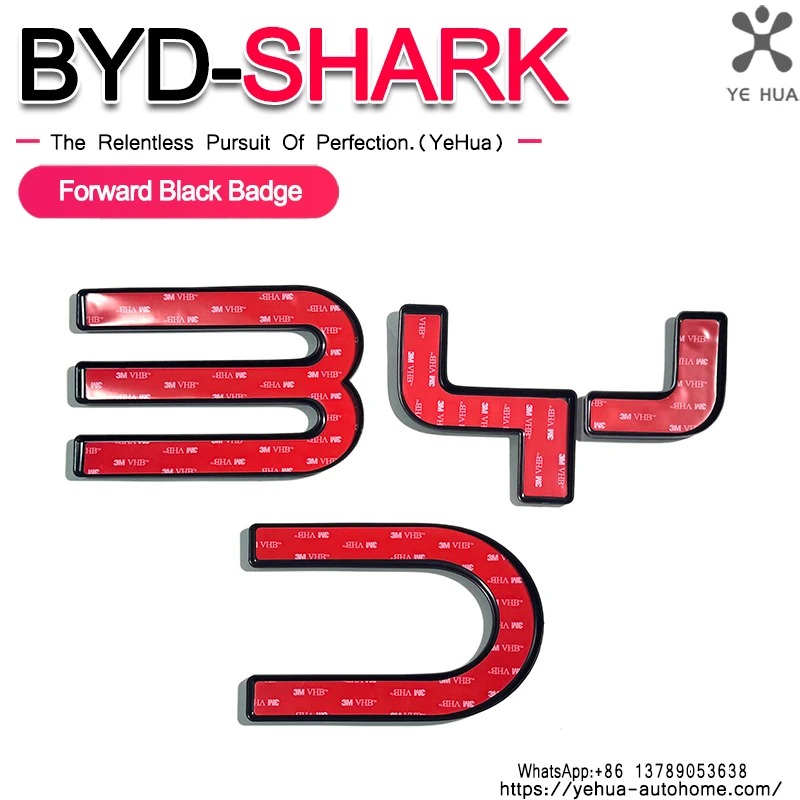3D BYD Shark 6 Front Badge Let - Car Accessories For Decoration incelemesi ve fiyatı