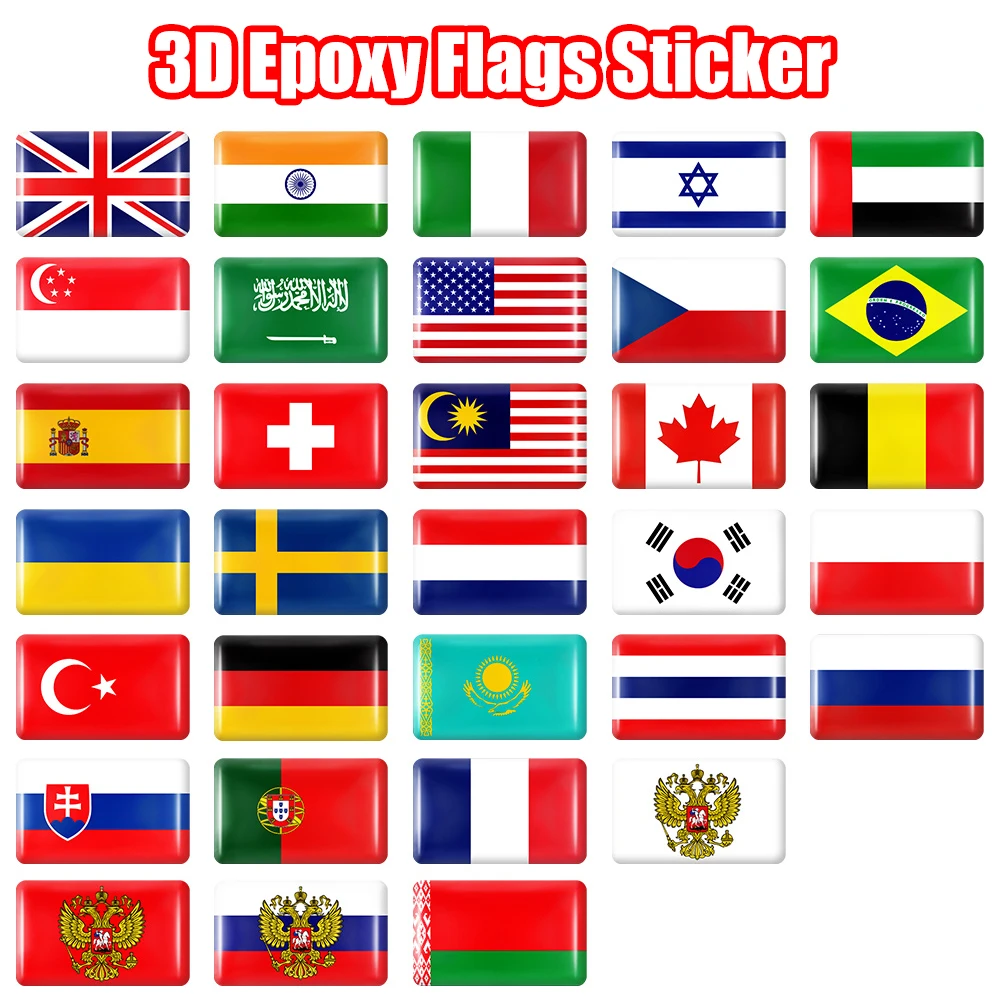 10pcs Epoxy Flags Stickers Car - Car Accessories Thailand incelemesi ve fiyatı