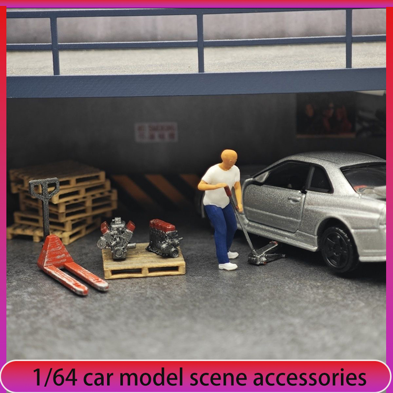 1:64 Car Model Repair Shop Sce - Car Accessories For Decoration incelemesi ve fiyatı