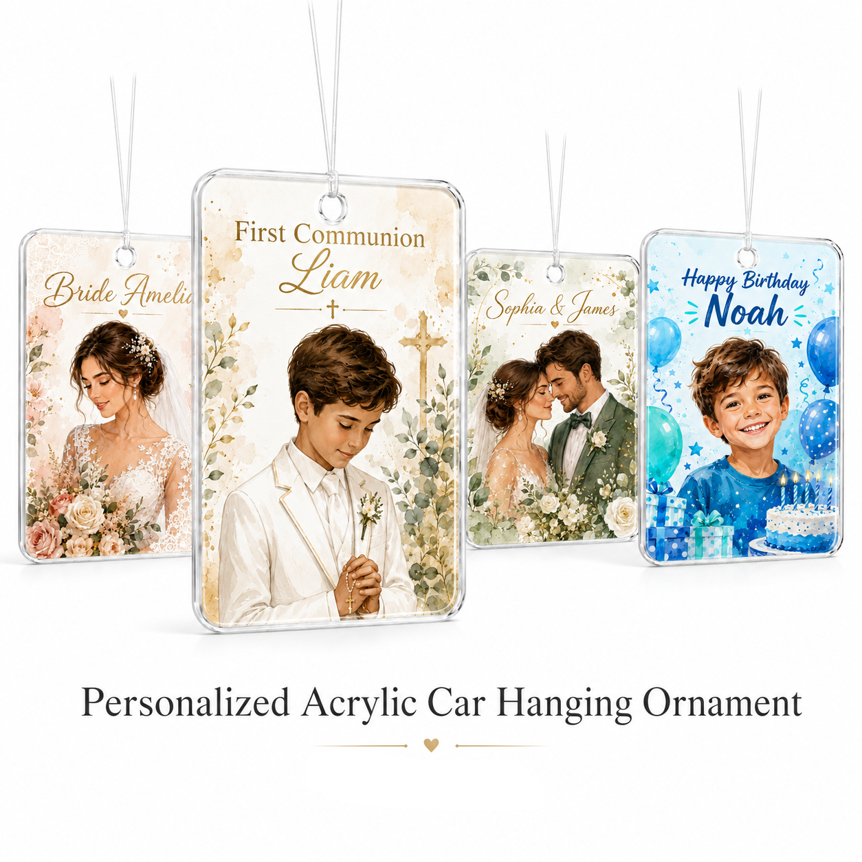 2D Flat, Custom Photo Car Hang - Car Accessories Hanging incelemesi ve fiyatı