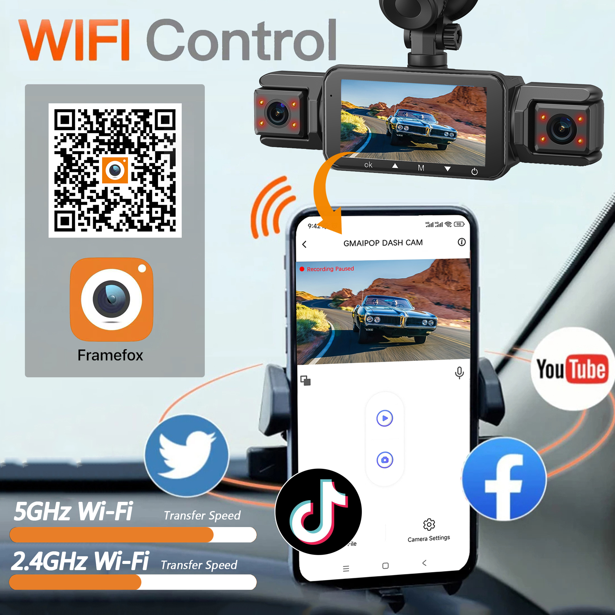 Car 4Ch Dash cam 360° WIFI Vid - Car Accessories Thailand incelemesi ve fiyatı
