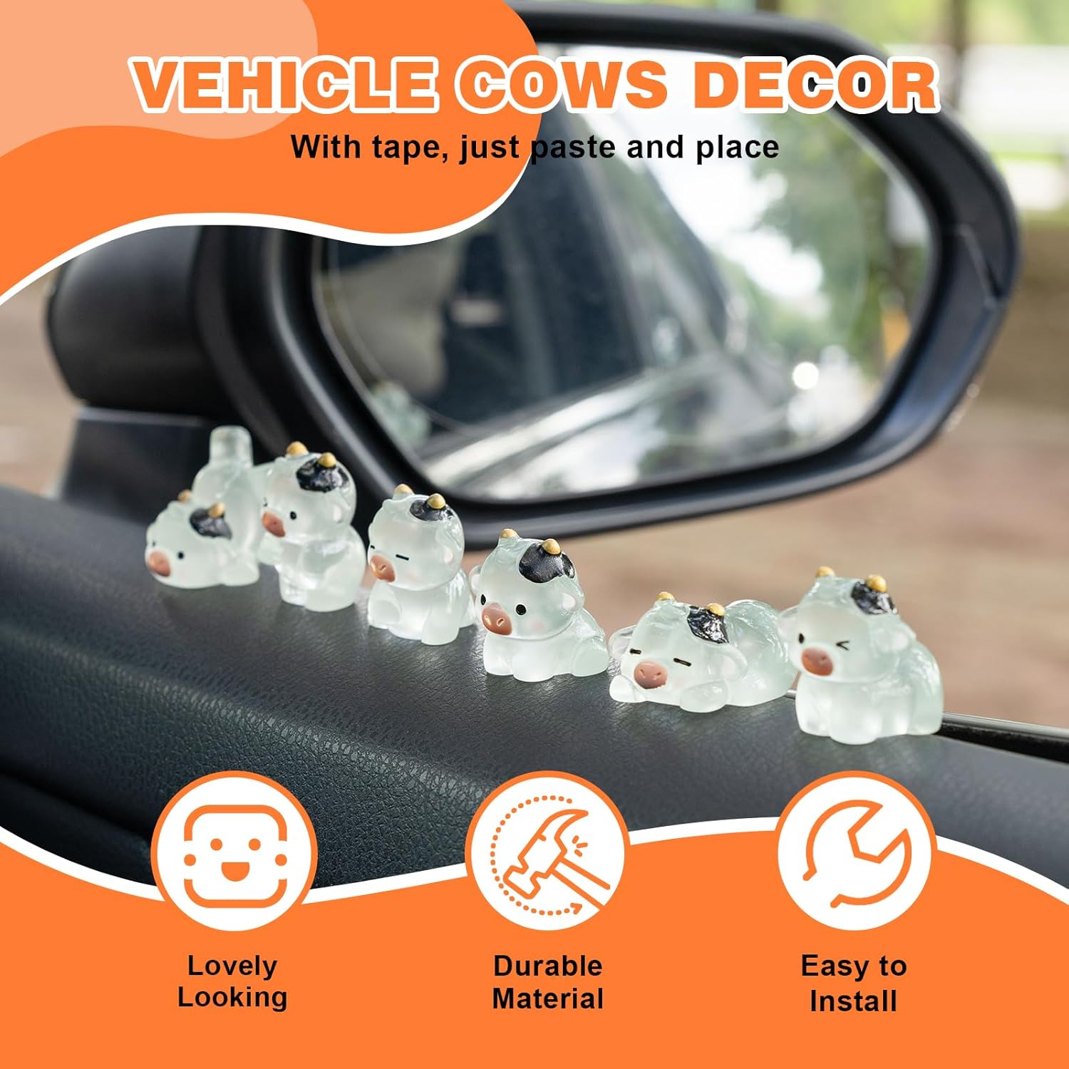 Luminous Cow Car Dashboard Dec - Car Accessories Rear incelemesi ve fiyatı