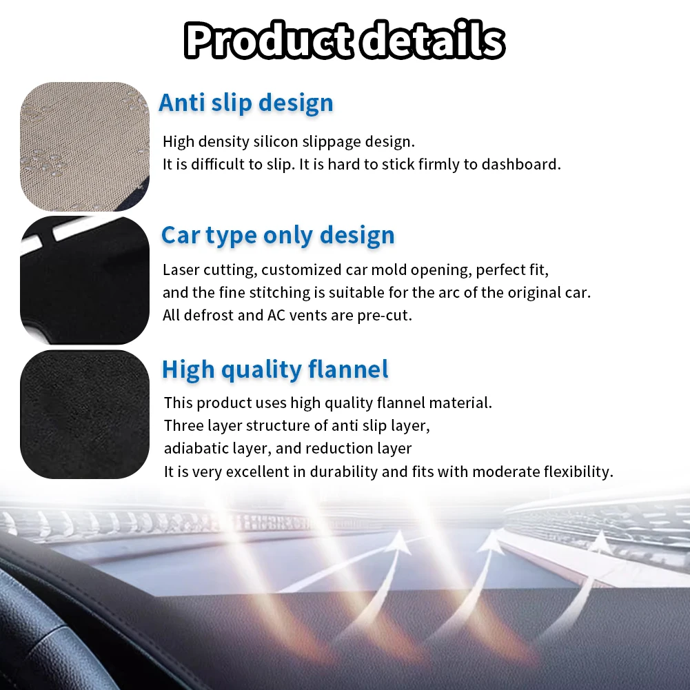 for Ford Mustang 2024 2025 202 - Car Anti-Slip Dashboard Mat incelemesi ve fiyatı